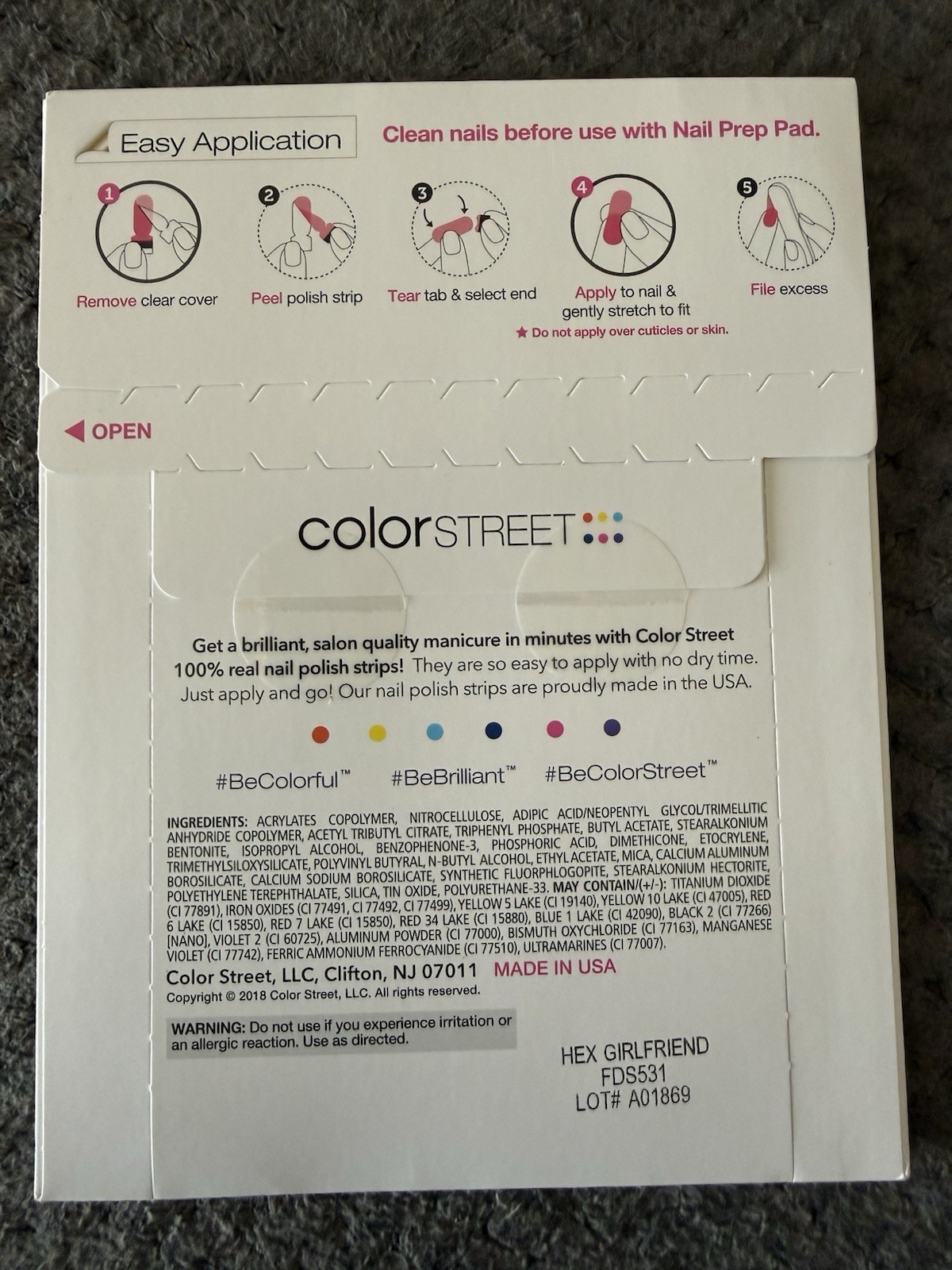 Color Street Nail Polish Strips Halloween Glitter Blue/Black/purple.
