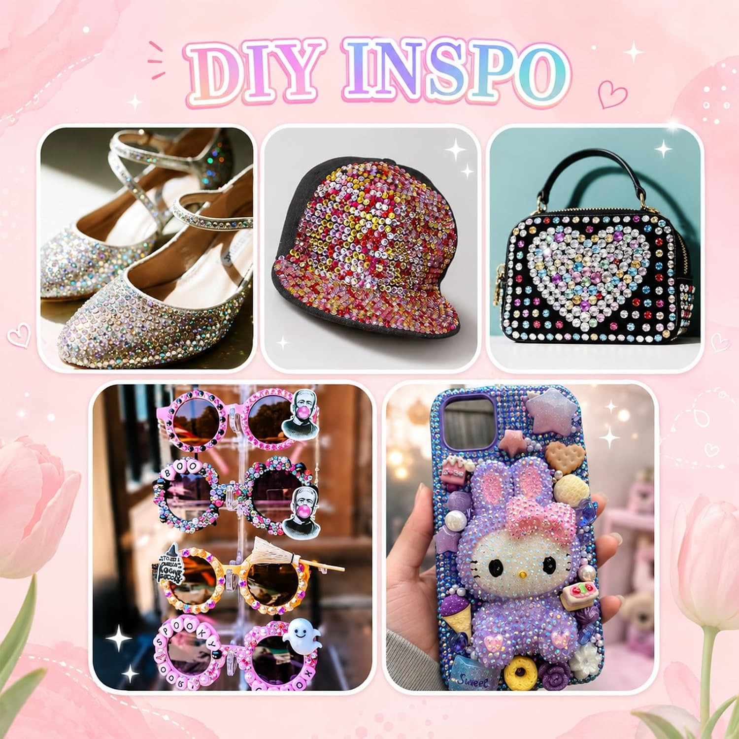Bedazzling Kit 45000Pcs Resin Rhinestones 3mm 40 Colors Rhinestone Craft