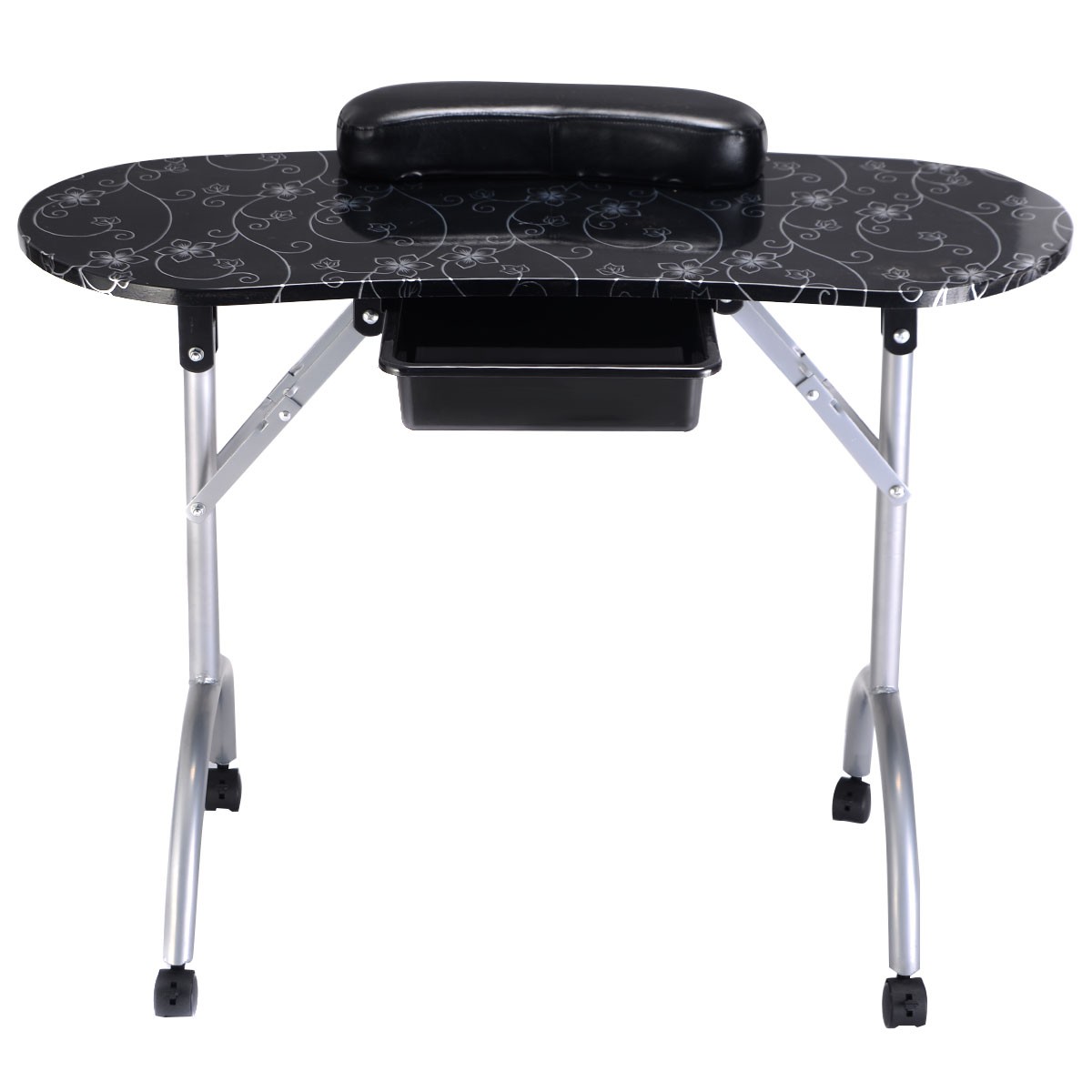 Topbuy Portable Nail Table Folding Manicure Nail Desk W/ Drawer & Wrist Rest