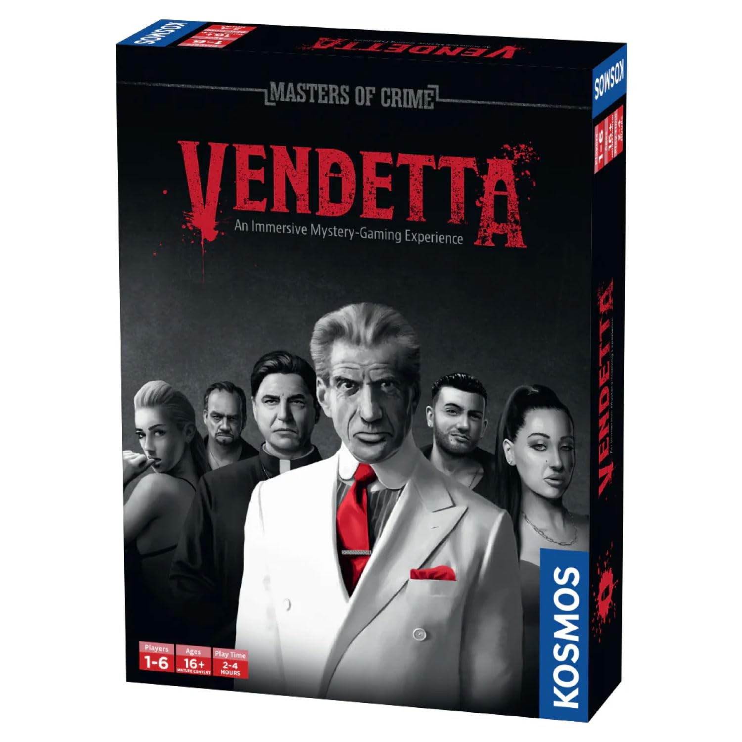 Masters of Crime: Vendetta 2 inches (W) x 6.5 (L) x 0.1 (H), Red