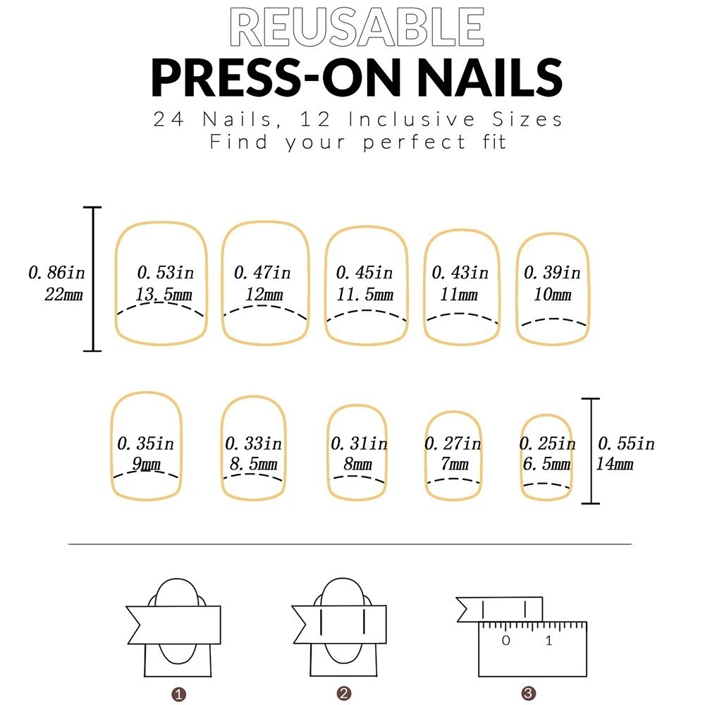 24pcs Glossy Pink Press-On Nails – Medium Square Full Cover Fake Nails