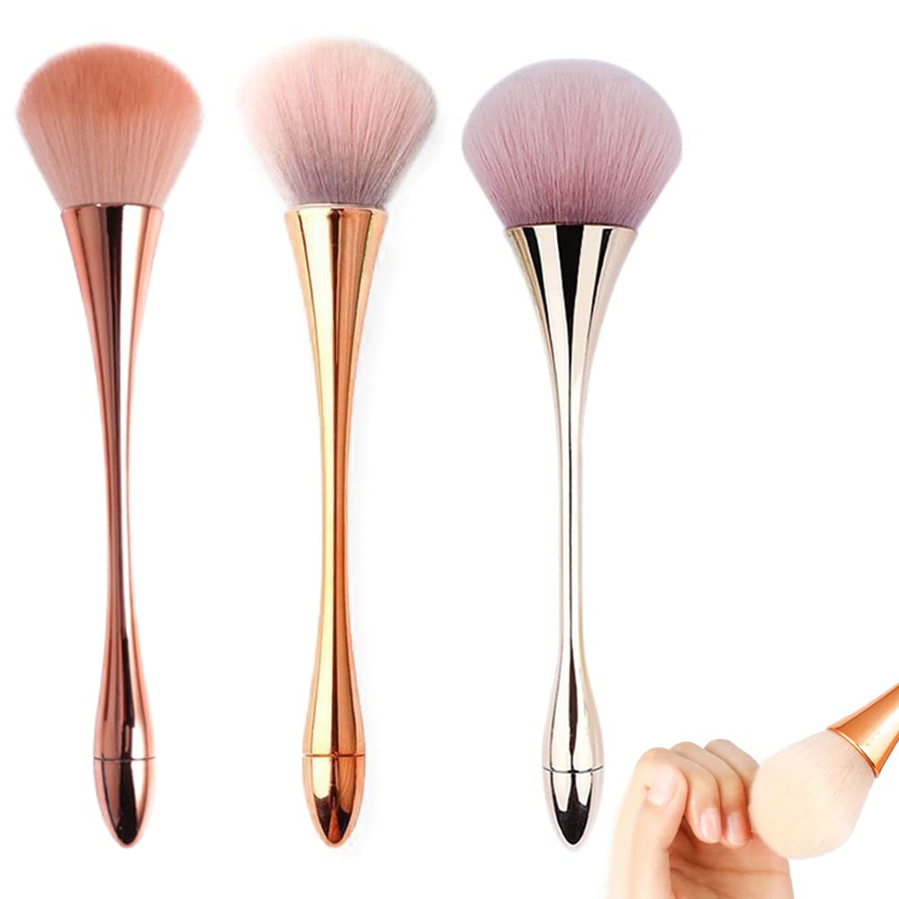 3Pcs Nail Dust Brush Acrylic Brush Cleaner Nail Brushes for Cleaning Dust Dip Po