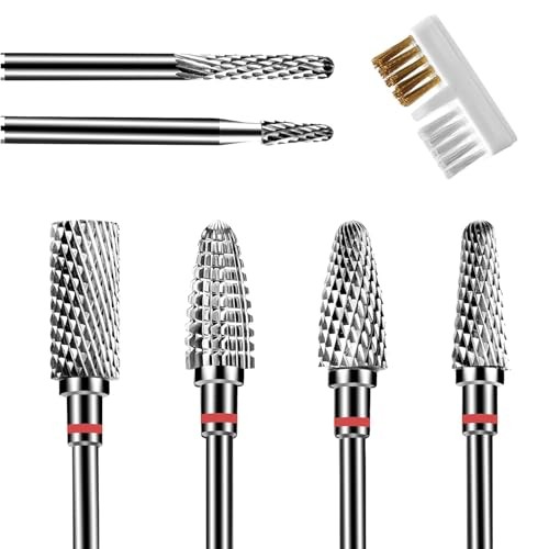 6Pcs Nail Drill Bits Set Professional, 3/32” Electric Nail 6 PCS (F-New) 6.0