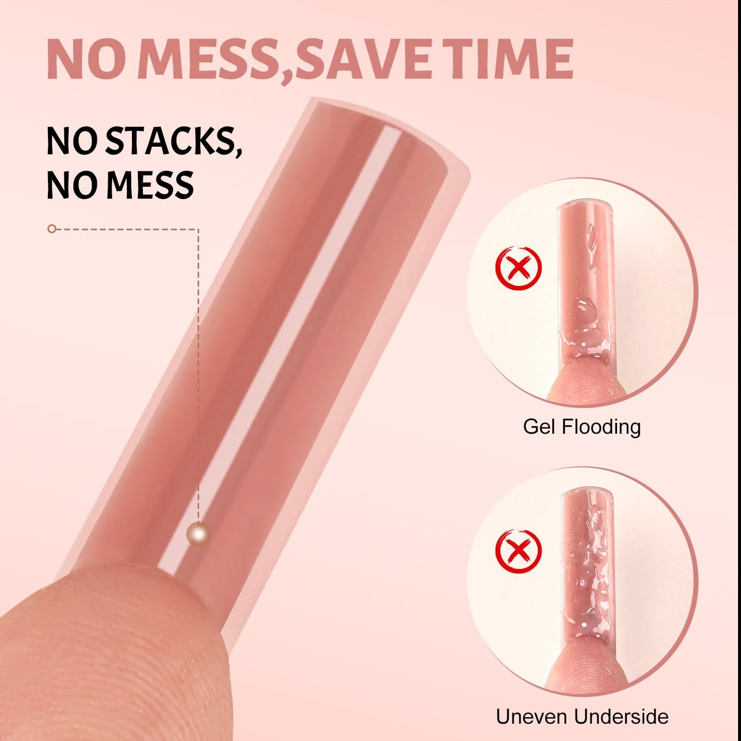 JEWHITENY 140 PCS Sandwich Nails Dual Forms:Long normal, Long Square-SMZ-03