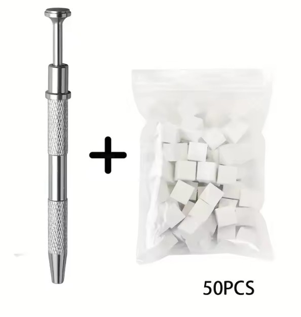 50Pcs Nail Art Soft Sponge With Versatile Portable Grabbing Pen For DIY