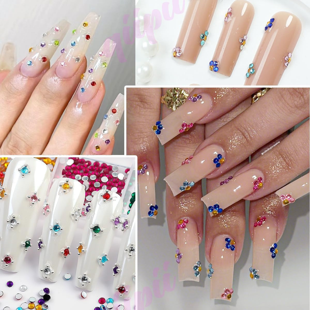 21 Colors Colorful Jelly Resin Rhinestones Bulk 2Mm 3Mm Flatback Stones Rainbow