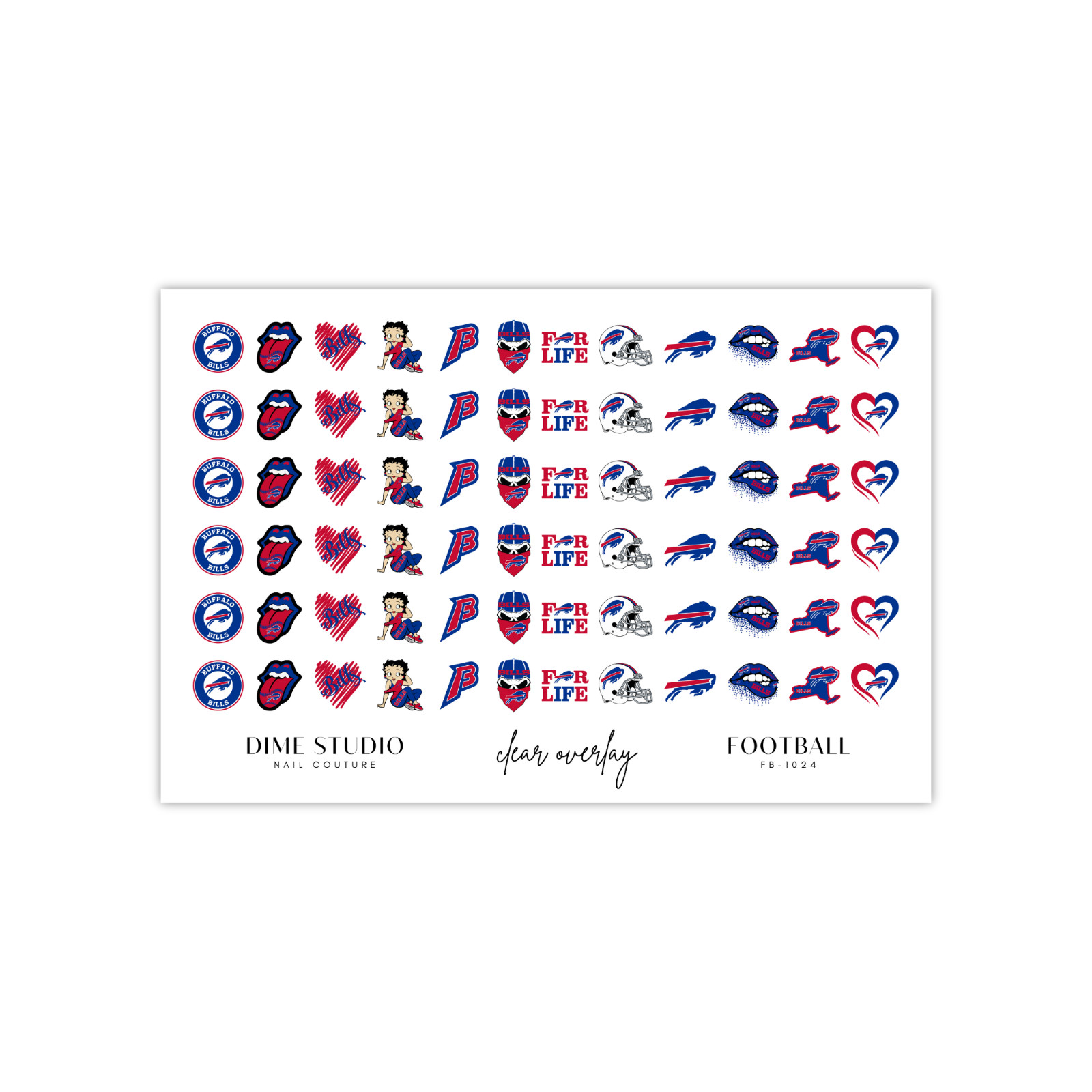 Buffalo Bills Football Nail Decals Waterslide Nail Art