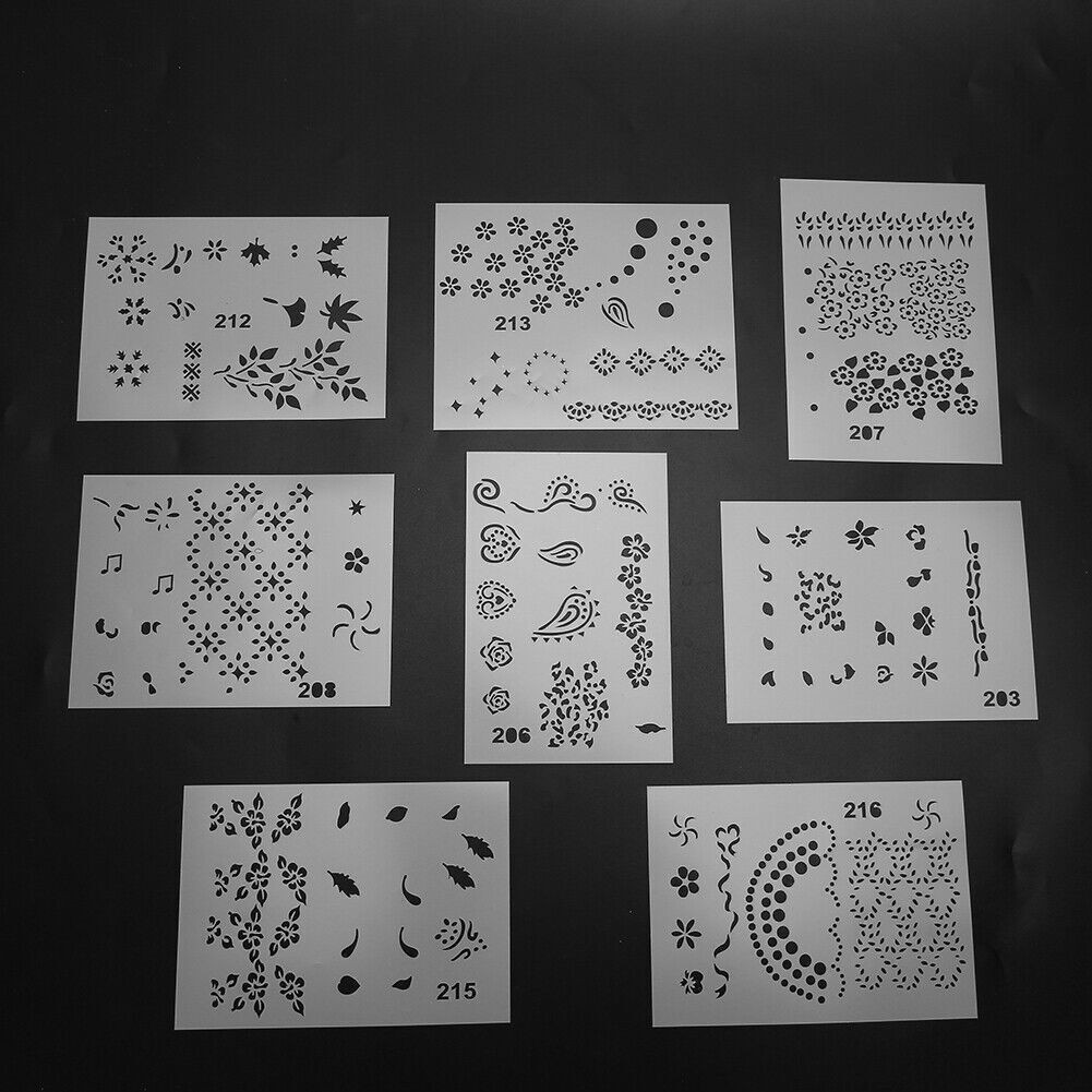 20pcs Nail Art Printing Template Stencil Reusable Nail Sticker DIY Manicure Tool