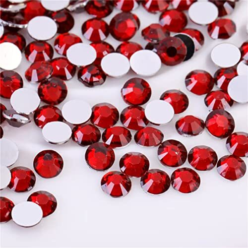 3000 Pieces SS6 2mm Flatback Rhinestones Clear Glass Round SS6/2mm Dark Red