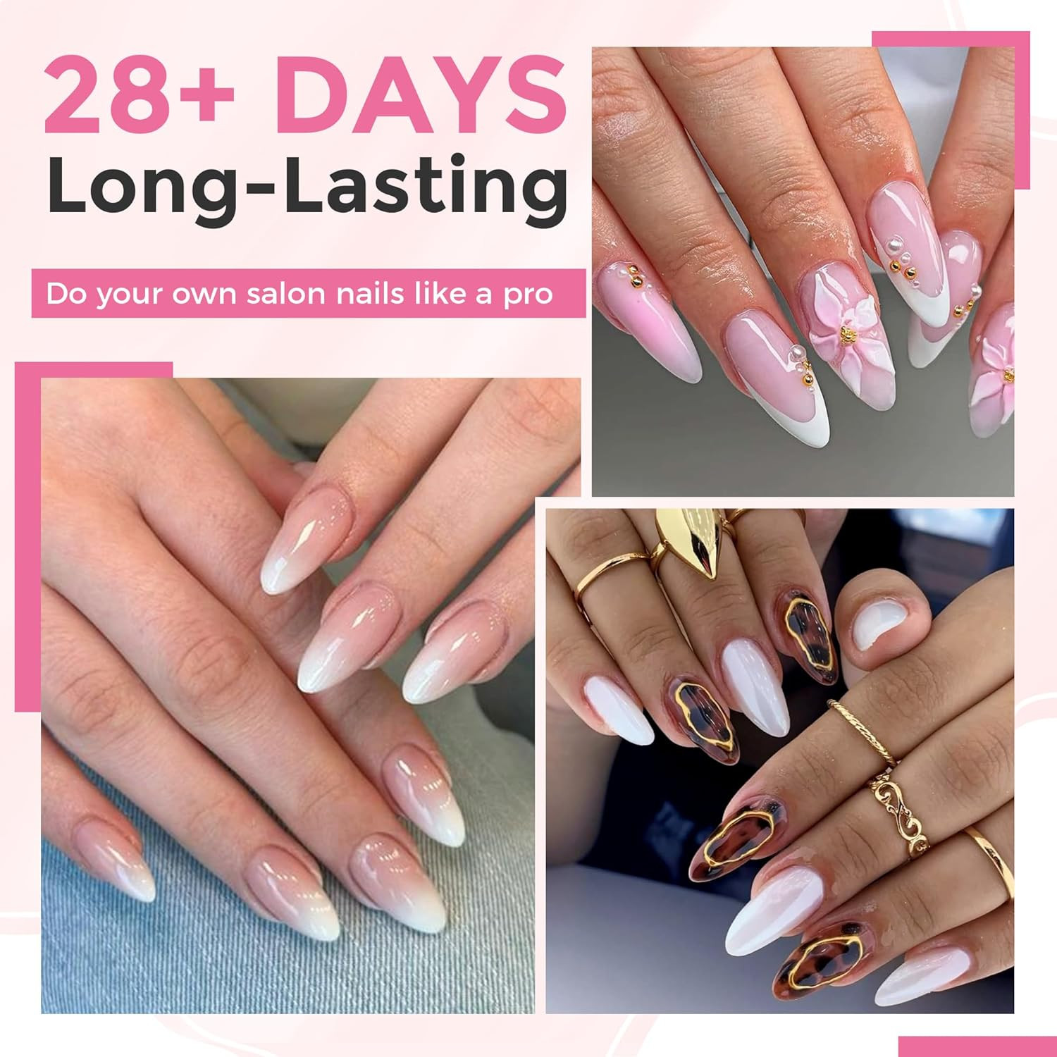 Almond Nail Tips, 504PCS Pre Etched Half Cover Fake Nails Tips, 12 Sizes Medium