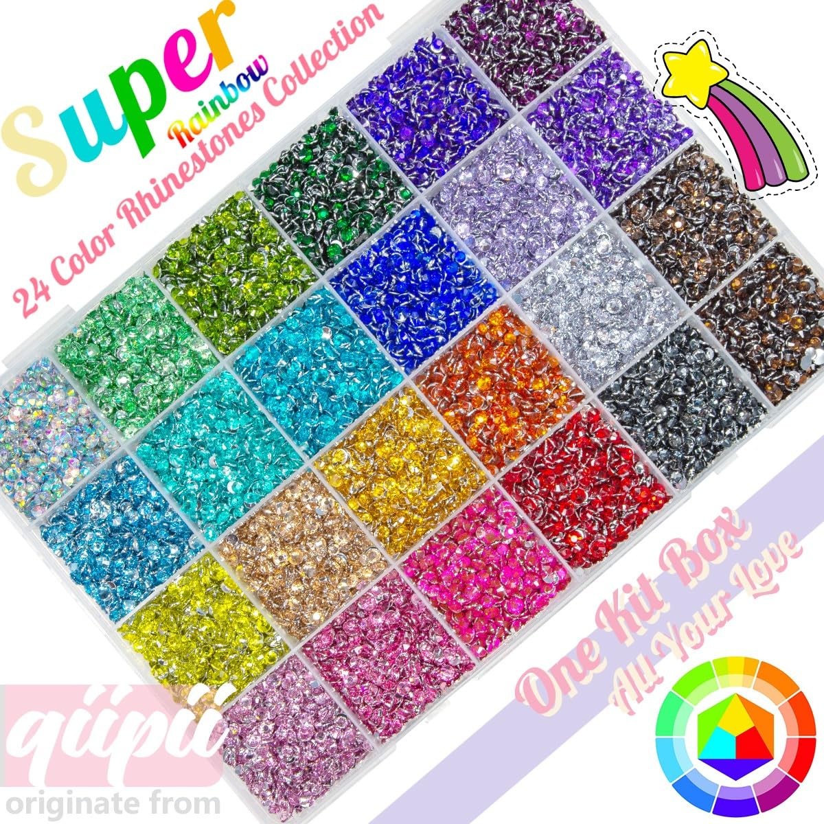 20000PCS 24 Color Resin Rhinestones w B7000 Jewelry Glue for Bedazzling Craft…