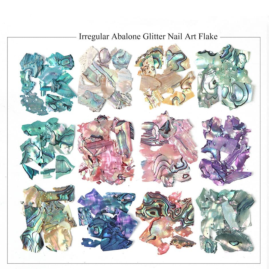 Abalone Shell Flakes for Nail Art – Colorful Seashell Sequins Glitter Irregular