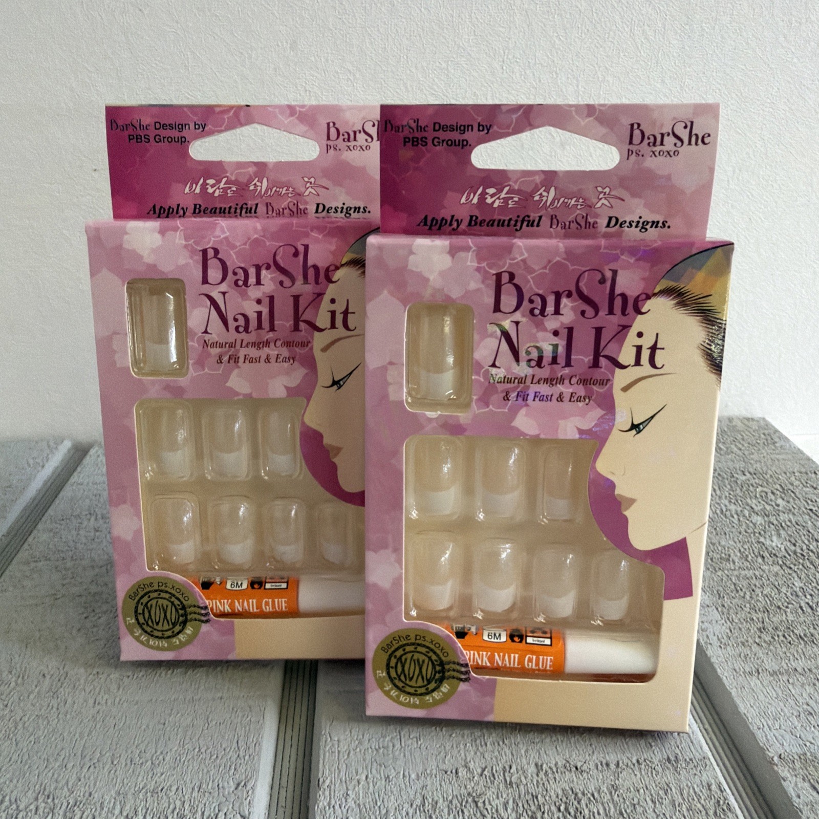 Lot Of 2 Bar She press On Nail Chips 24 Count Per Box 12 Sizes Ages 14+ New