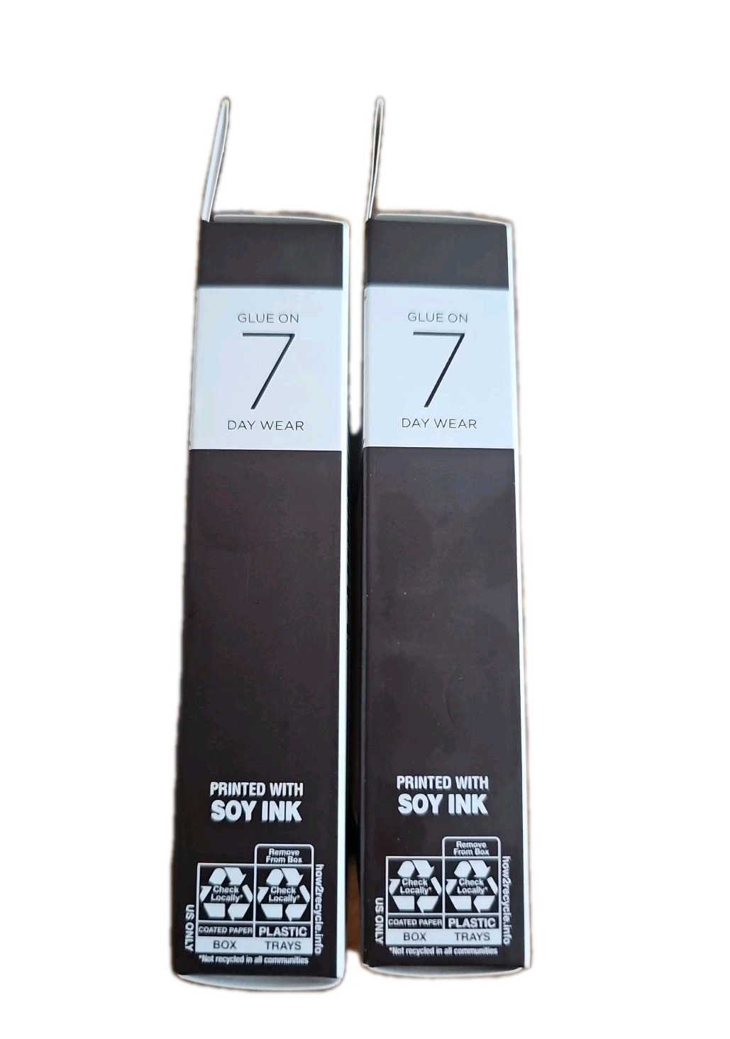 2X KISS Classy Premium Press On Nails Long French Rhinestone Glue Included 30ct