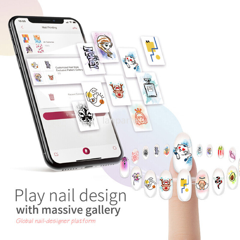 O’2NAILS Portable Nail Printer Mobile APP DIY Nail Art Printing Machine Home Use
