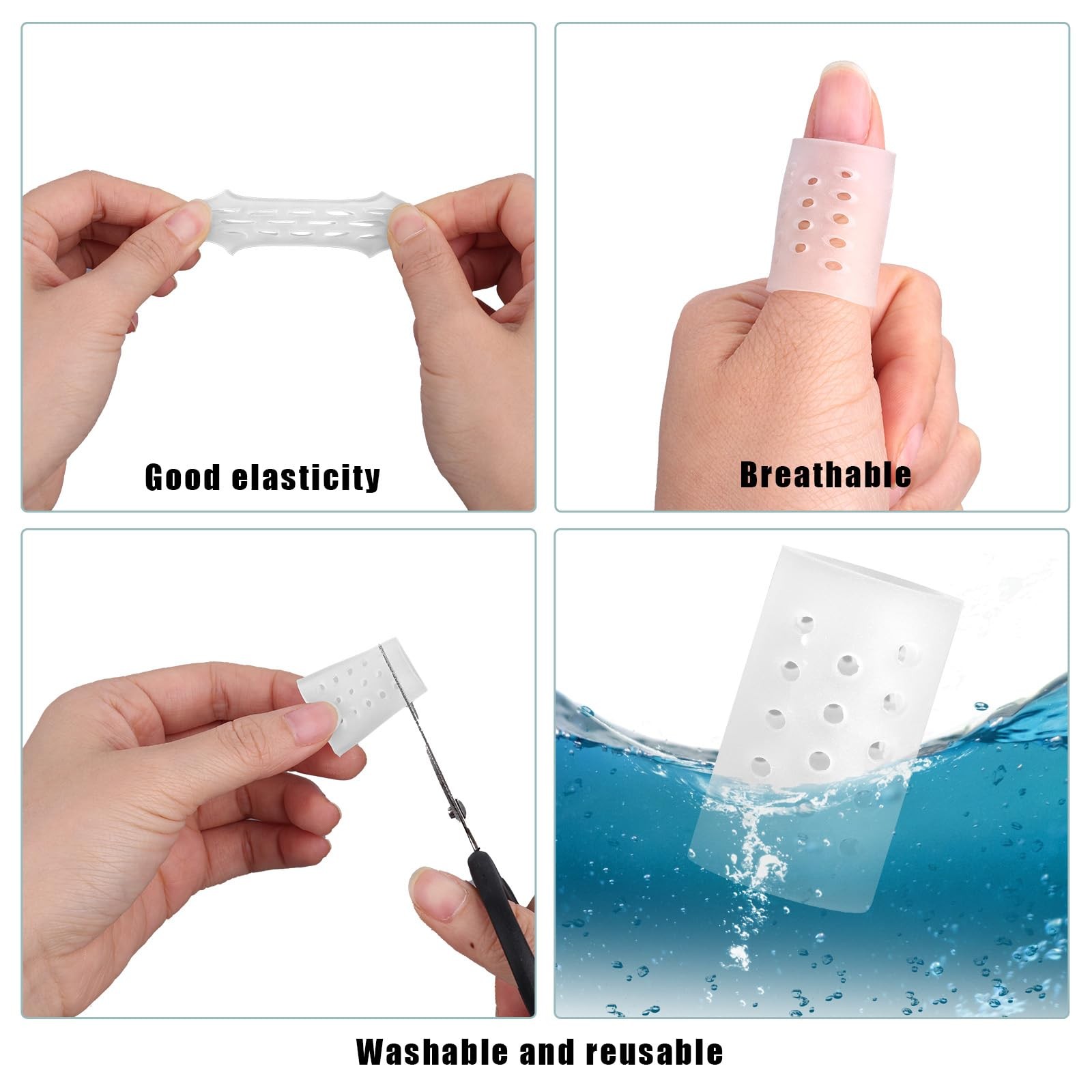 10pcs Anti Skin Picking Finger Covers, 3×1.9cm/1.18×0.75in Reusable Breathabl…
