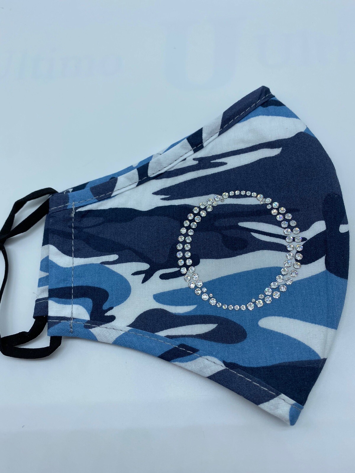 Face Mask Organic nails Con Swarovski Genuino 413412 Camouflage Azul