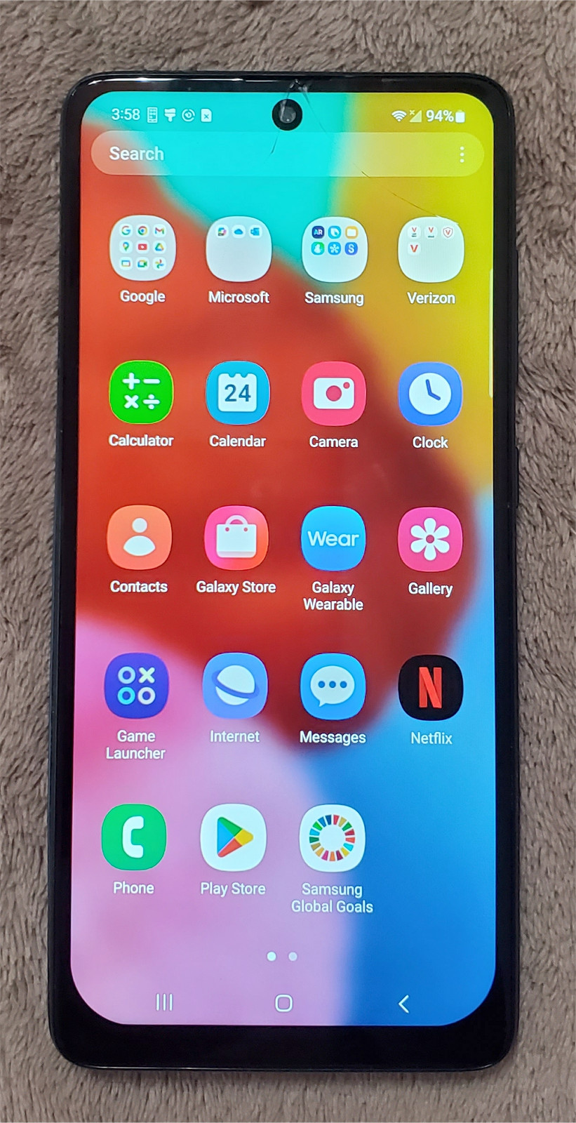 Samsung Galaxy A51 Unlocked 128GB (Screen Cracked) Work Great Frog Case Bundles