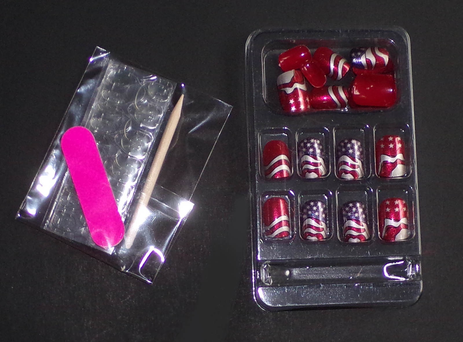 4th of July Press on Nails Red, White & Blue USA Set 1
