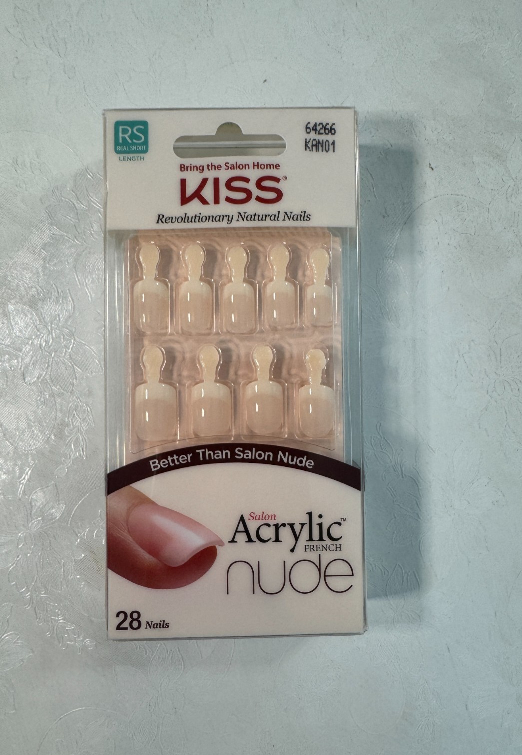 KISS Salon Acrylic French Nude Press On Nails RS Real Short 28 Nails KAN01 64266