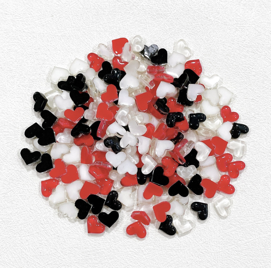Mixed 10pcs Nail Art Case Charms Jewelry Accessories Resin Heart Flat DIY NH25