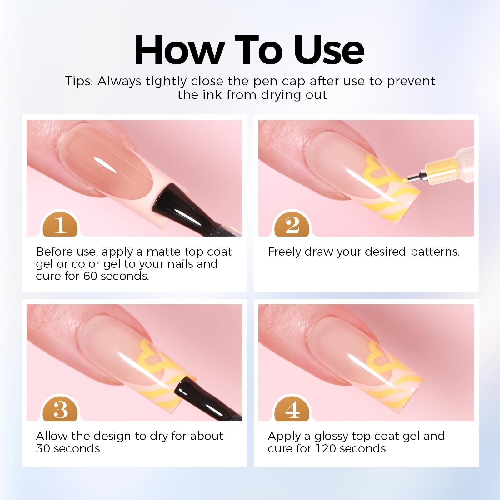 12 Colors Nail Art Pens 0.5mm Quick Dry Fine Tip Markers | Non-Toxic DIY Nail Po