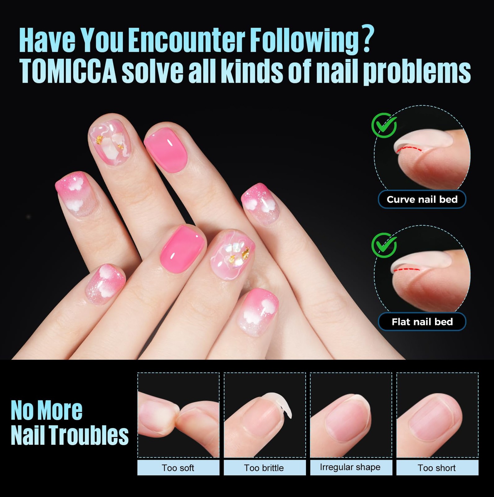 TOMICCA Short Nails Tips Extra Short Square Nail Tips 240Pcs Soft Pre-Shaped …