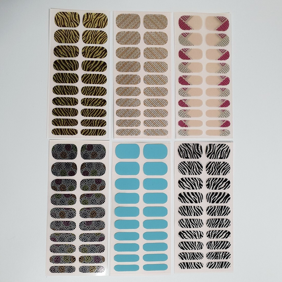 Various Patterns of Korea Style Nail Art Stickers for Self-Tool Gifts 6pcs