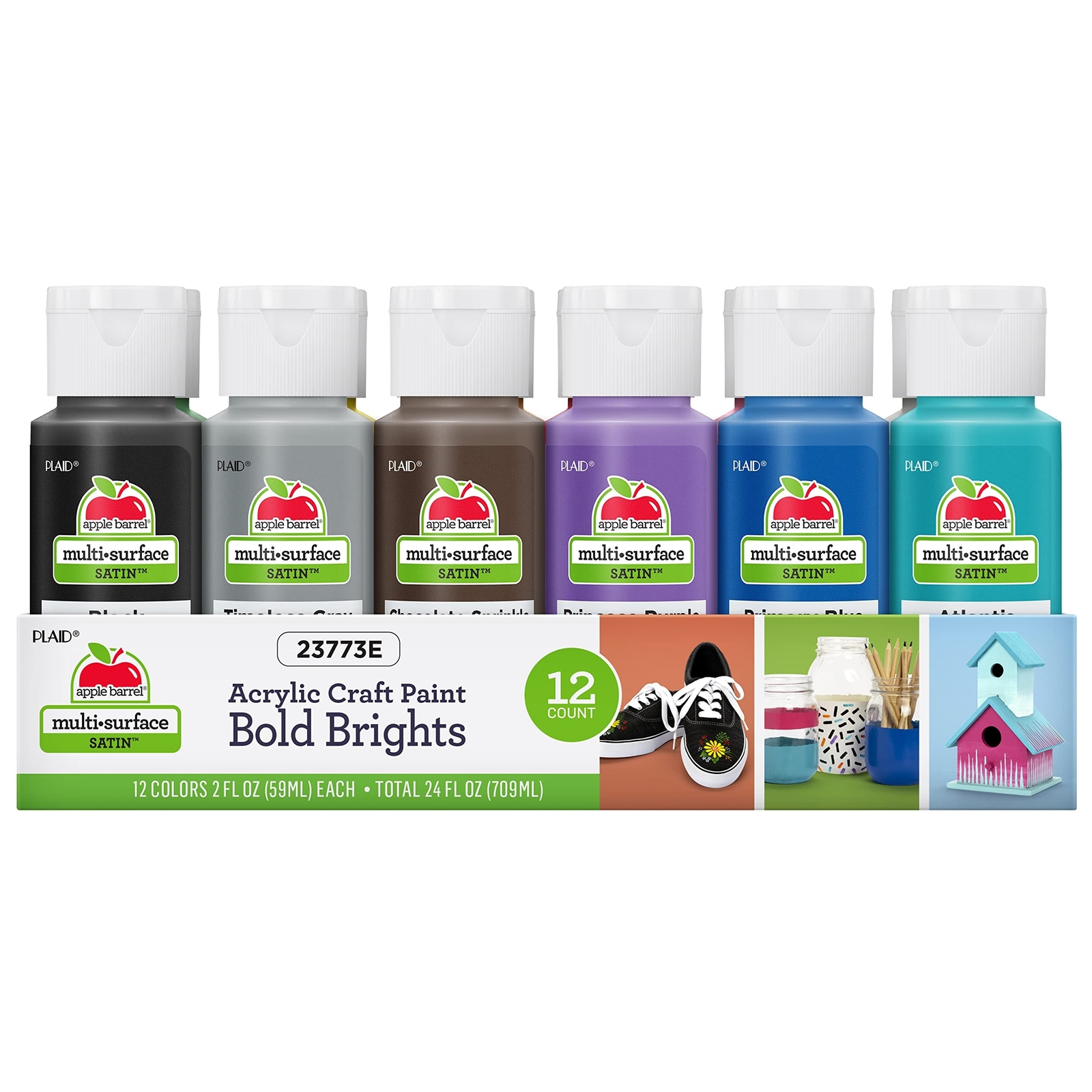 Apple Barrel Essentials Acrylic Paint Set, 12, 24 Fl Oz (Pack of 1)