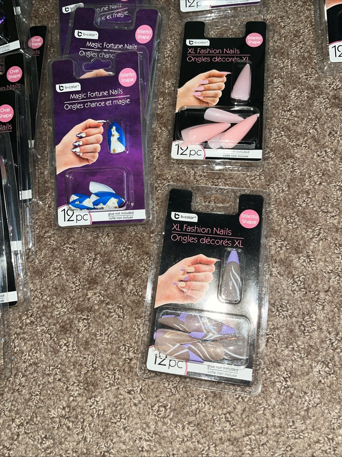 Artificial Nails B-color Multicolor Assorted Glue Not Included 36 Packs Of 12.
