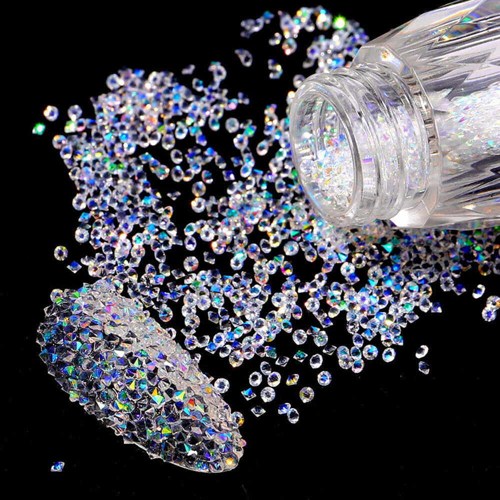 5000PCS AB Nail Rhinestone Crystal 1.2mm 3D Micro Glass DIY Glitter Nails Art