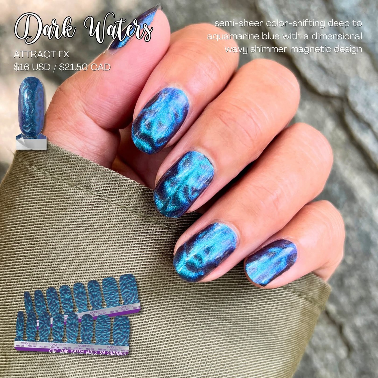 💅Color Street Dark Waters Lmtd Edtn Shifting Tides *Free Shipping* Offers***💅