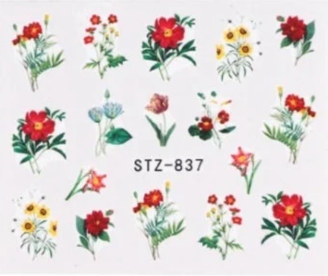 Flower, Floral Nail Art Water Decals DIY Nail (Group 7)