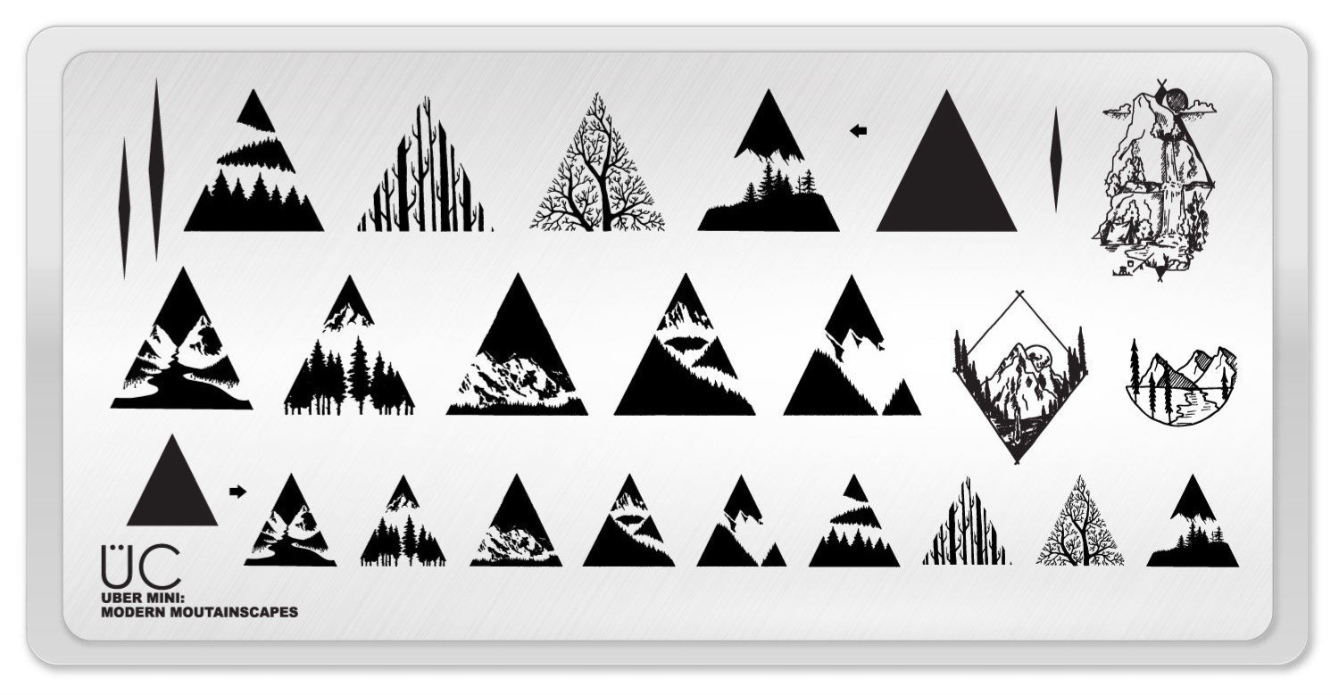 UC Uber Chic Modern Mountainscapes Trail Hiking Scout Mountain Nail Stamp Plate
