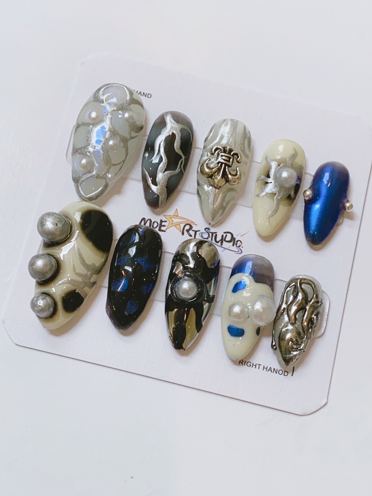 Nails Handmade press on nails 3D size S Cool