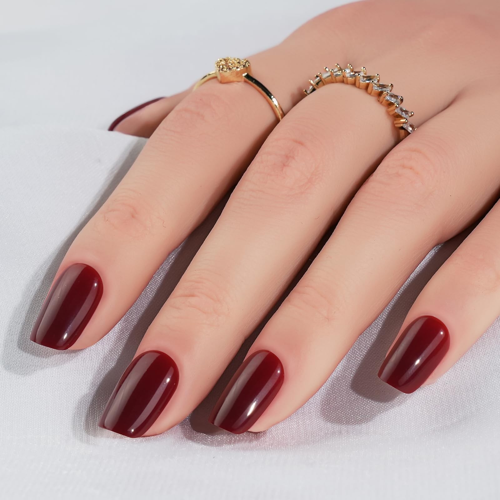 Press On Nails Short – Jofay Fashion Acrylic Press On Nails Red, Square Glue On
