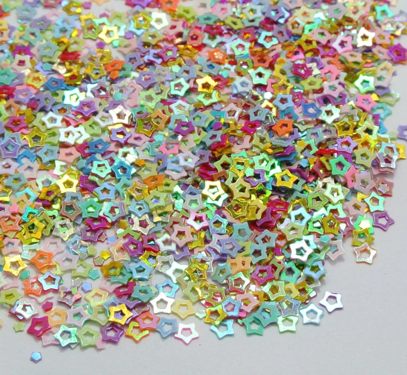 50 Gram Mixed Color Hollow Star Sequins Loose Tiny 3mm Nail Art Tips Crafts