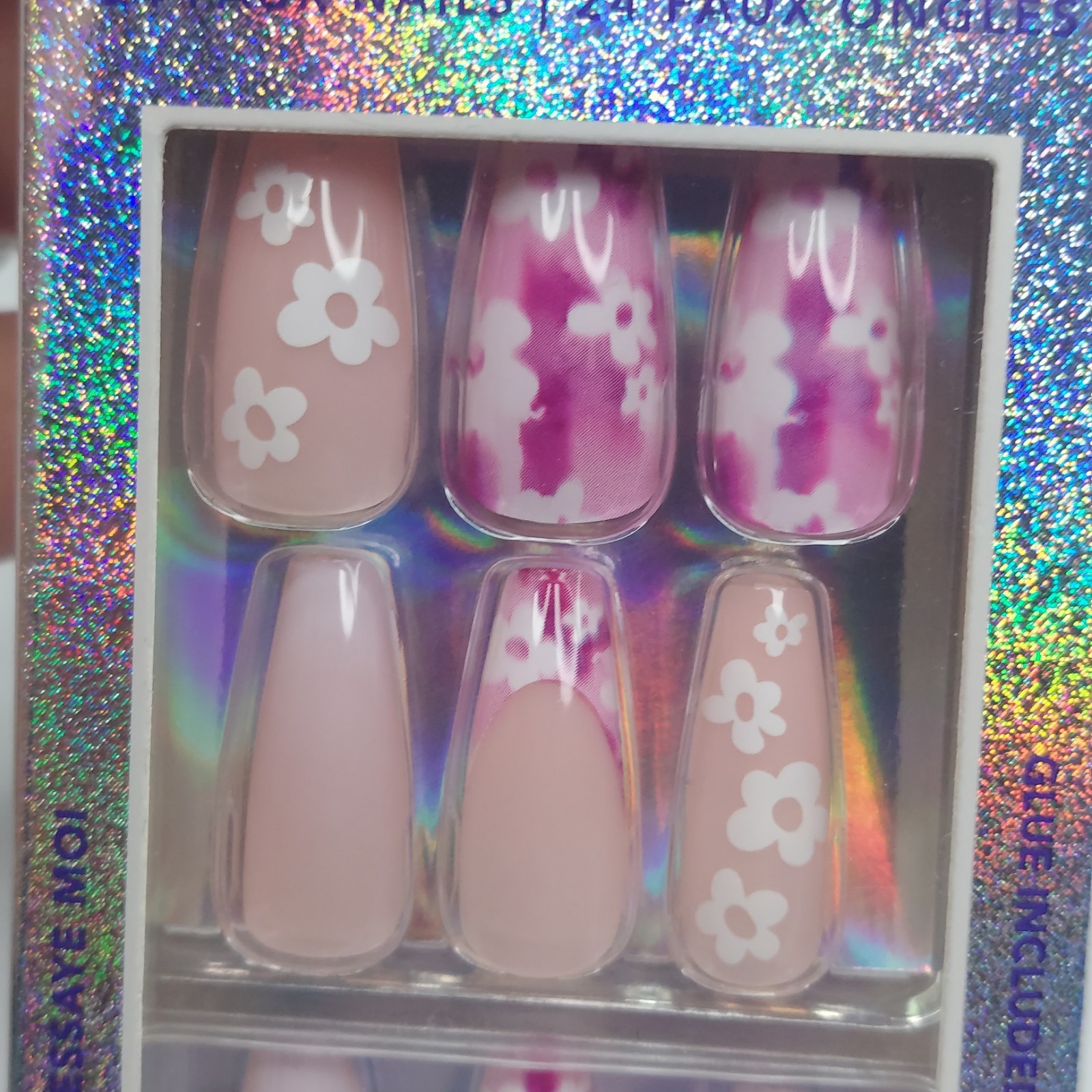 Lot of 6 Claire’s Vegan Press On Nails Sets 24 Faux Nails Each Glue Included New