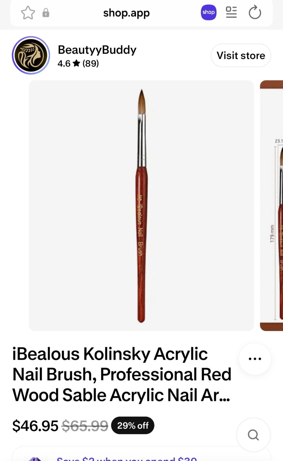 iBealous & Easkep Kolinsky Nail Brushes #8