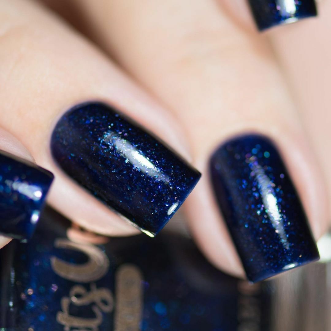 Squid Escape Regular Polish (Dark Blue Crelly w/ Multicolored Iridescent Flakie)
