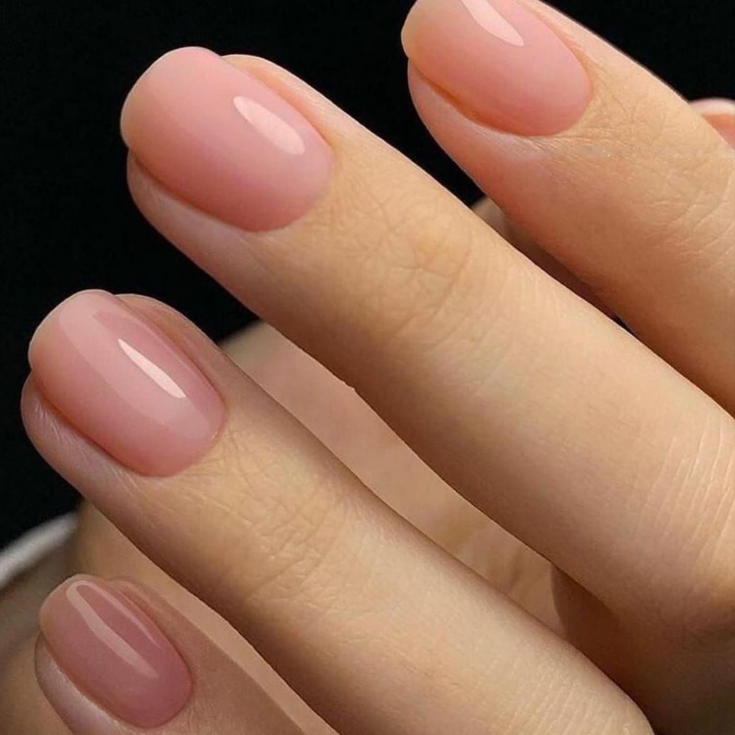 GLAMERMAID Nude Pink Press on Nails Short, 24 Count (Pack of 1), Aurora
