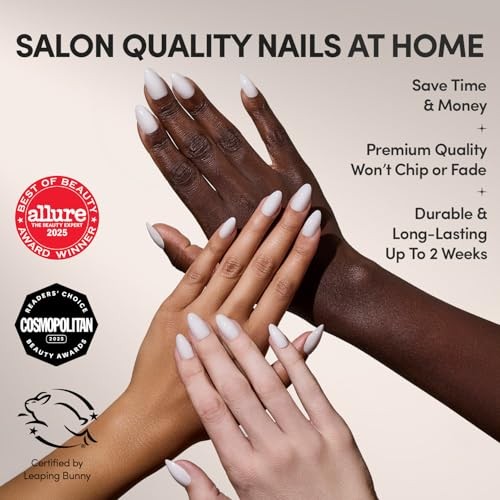 Press On Nails – Milky White | Short Almond White Fake Nails, 6E – Milky White