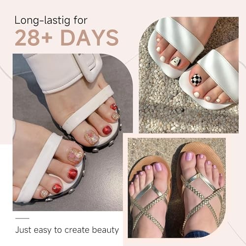 Toe Nail Tips Full Cover, 216 Pcs Square Round Toe Nail Squavol Toe Nail Tips