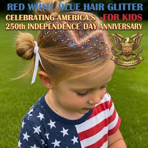 Red White and Blue Body Glitter Stick,4th of July Accessories,Spark, Free Ship