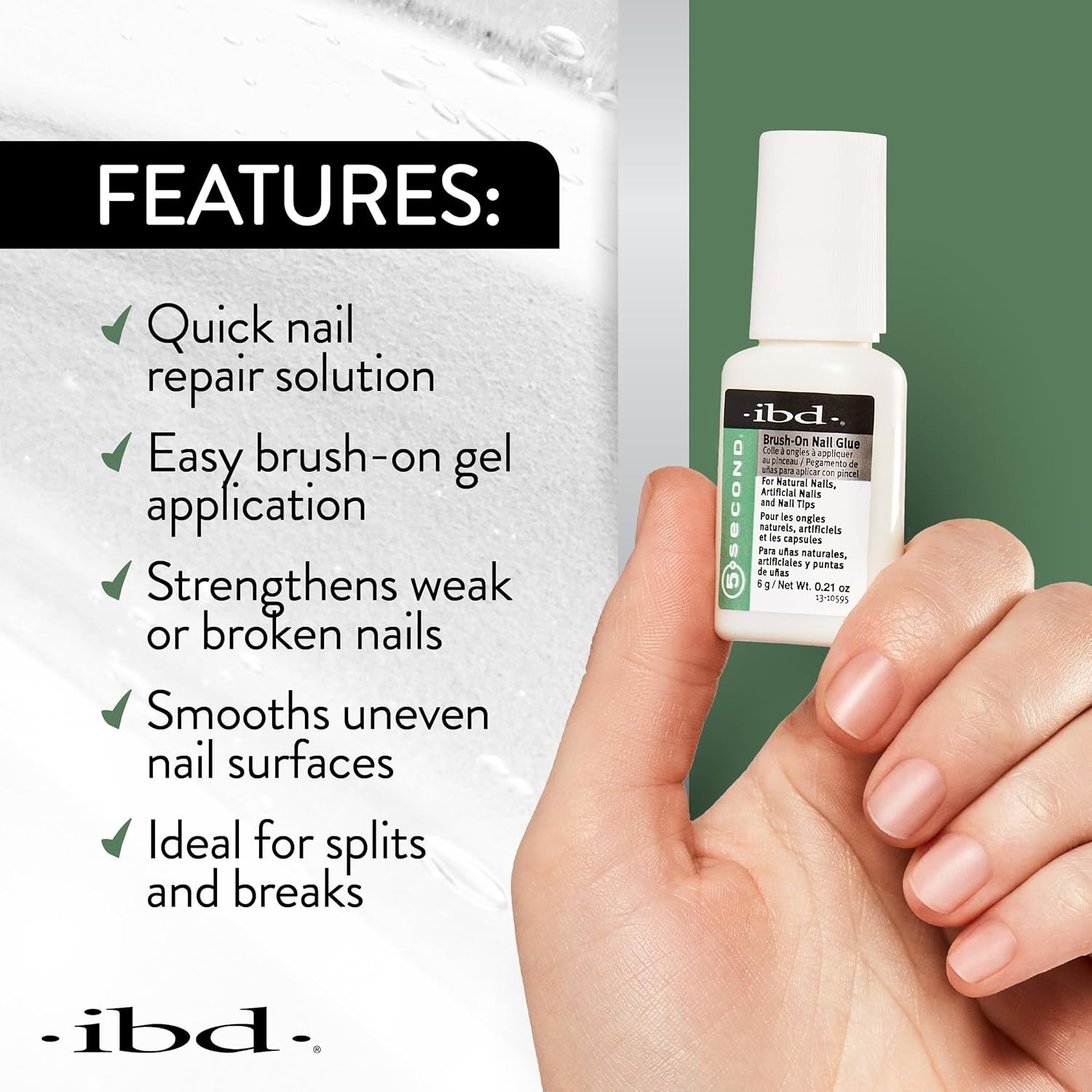 5 Second Brush-On Nail Glue Gel Resin – 3 Pack for Quick Repairs & Strength