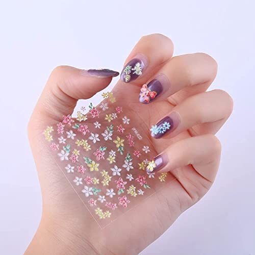30Sheets Flower Nail Art Stickers Spring Summer Nail Stickers for Colorful
