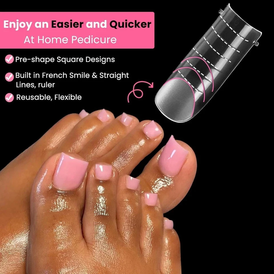 Polygel Nail Forms Kit for Toes , Toenail Dual Forms Reusable for Polygel wit…