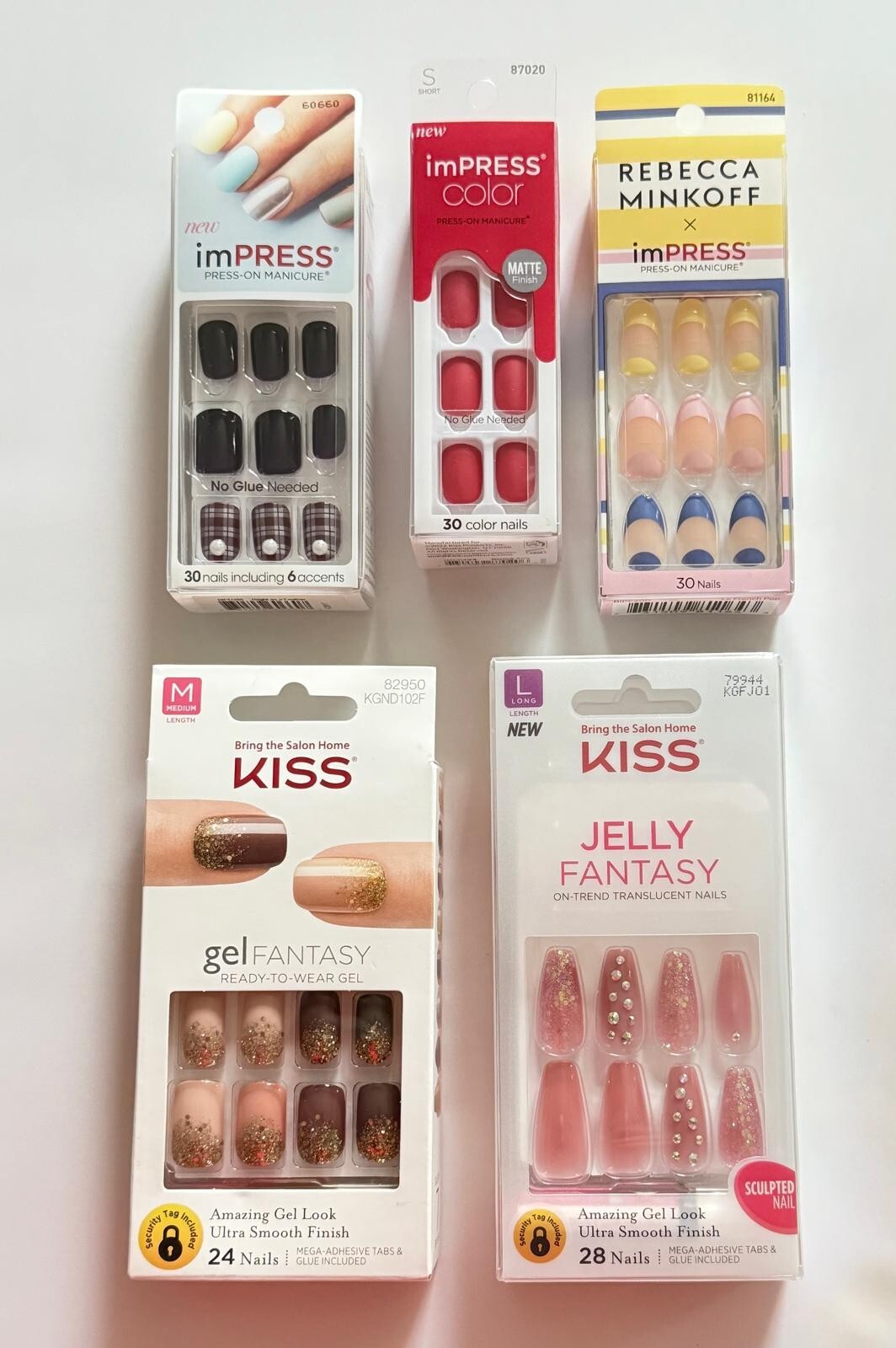 “Set of 100” Kiss imPRESS Nails Mixed LOT**FREE SHIPPING*** CLOSEOUT–Deal# 55***