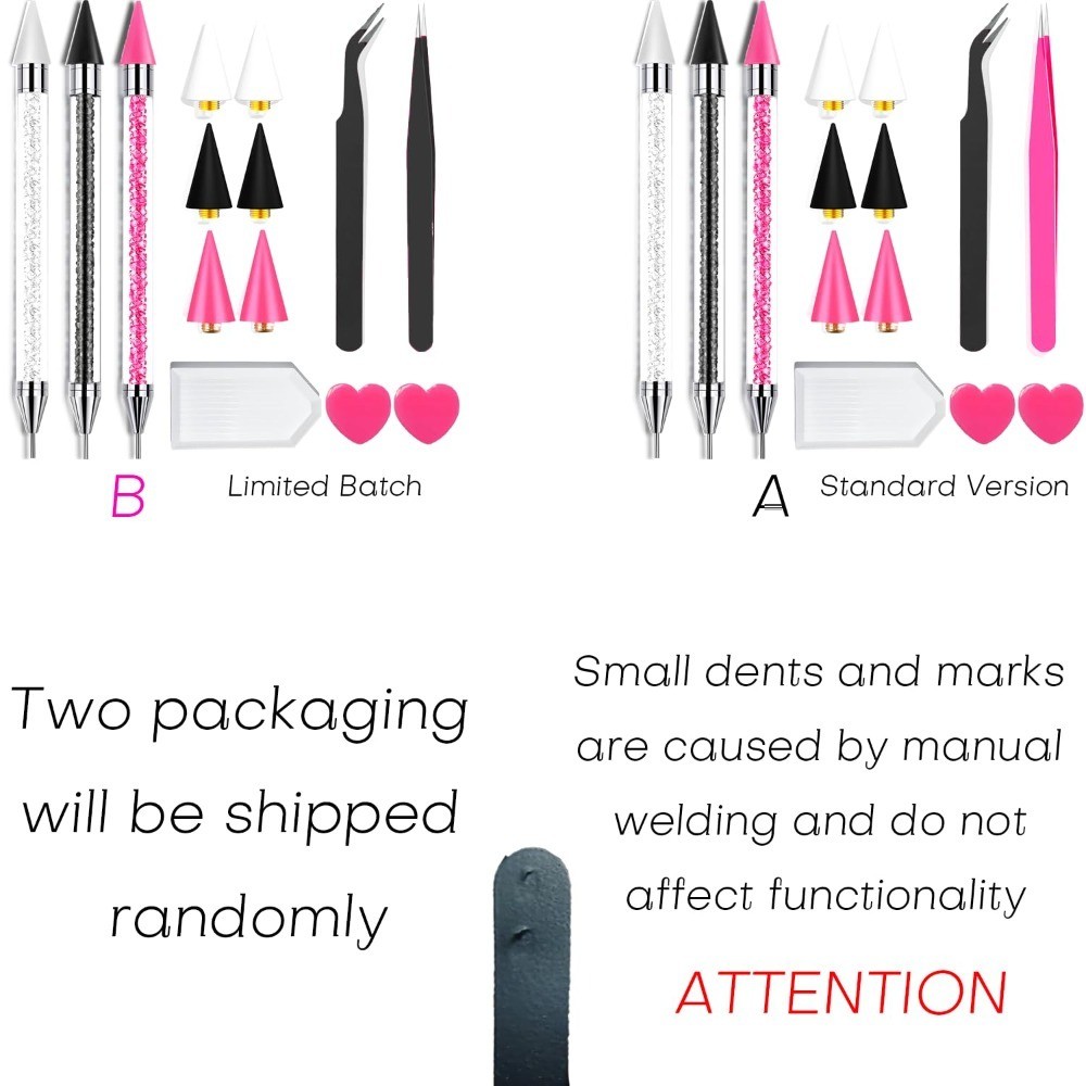 Rhinestone Picker Tool Kit with Head Wax Pens Curved Straight Tweezers and