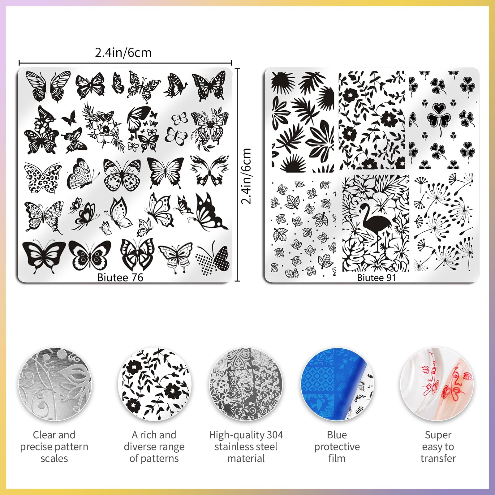 Biutee Nail Stamping Kit 15Pcs Art Plate Set 8 27 Piece